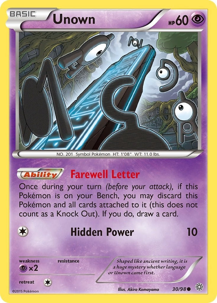 Image for Unown (30/98) [XY - Ancient Origins]
