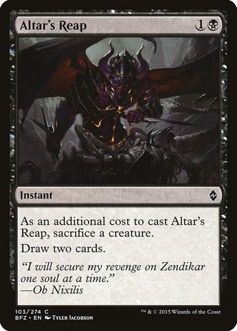 Image for Altar's Reap (103) [Battle for Zendikar]