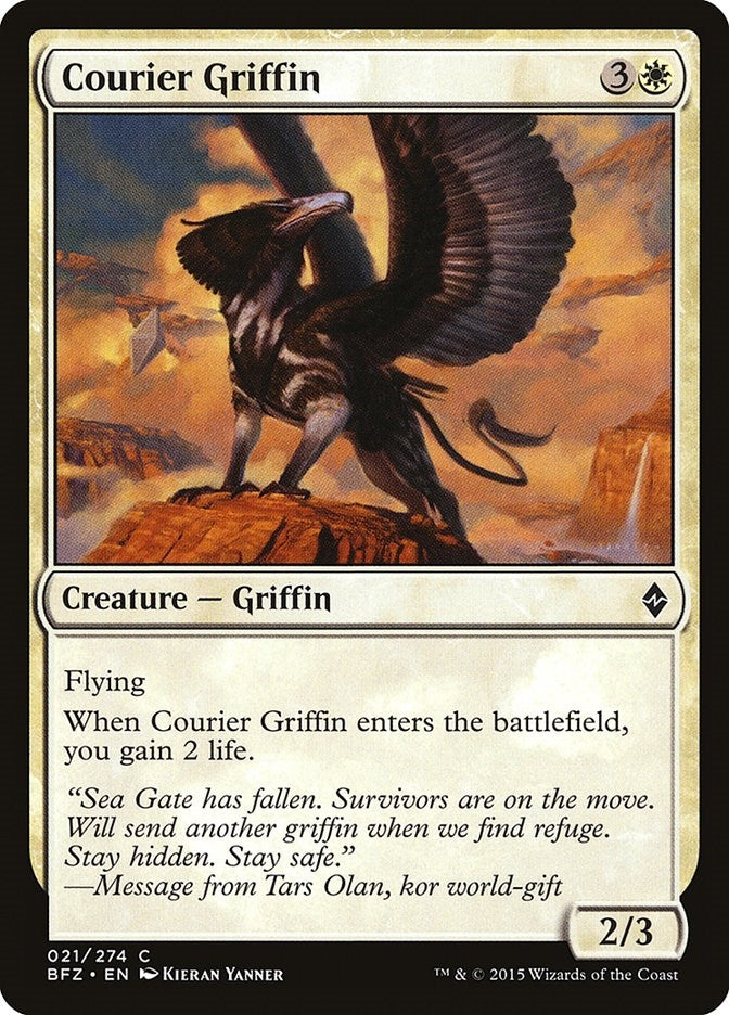 Image for Courier Griffin (21) [Battle for Zendikar]