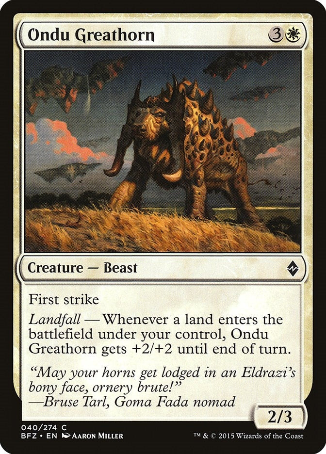 Image for Ondu Greathorn (40) [Battle for Zendikar]