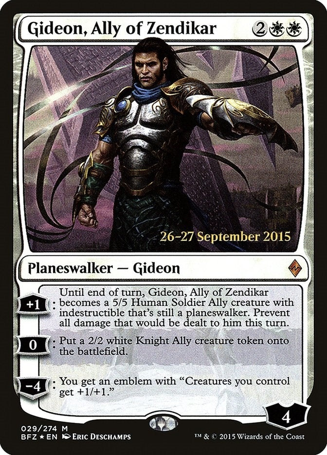 Image for Gideon, Ally of Zendikar (29) [Prerelease Cards]