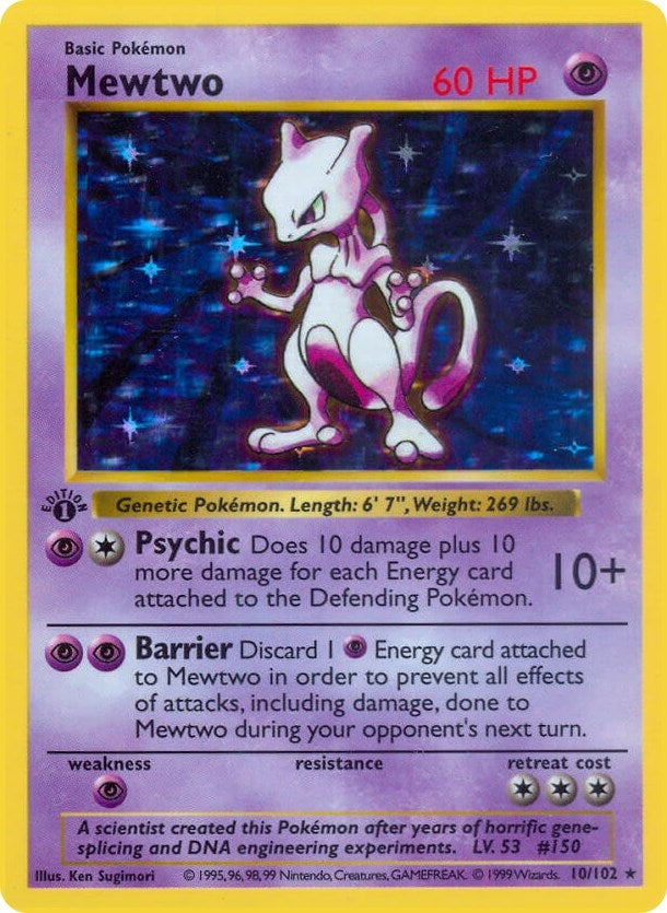 Image for Mewtwo (010/102) [Base Set (Shadowless)]