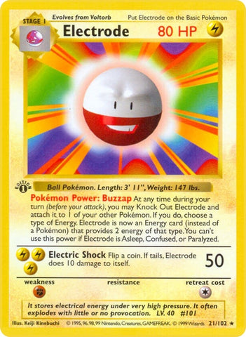 Image for Electrode (021/102) [Base Set (Shadowless)]