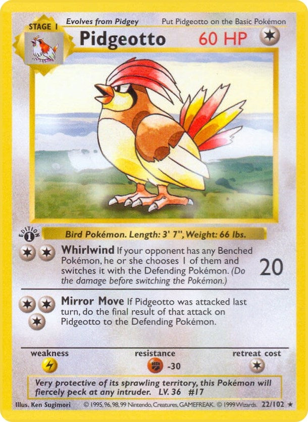 Image for Pidgeotto (022/102) [Base Set (Shadowless)]