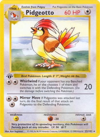 Image for Pidgeotto (022/102) [Base Set (Shadowless)]