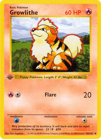 Image for Growlithe (028/102) [Base Set (Shadowless)]
