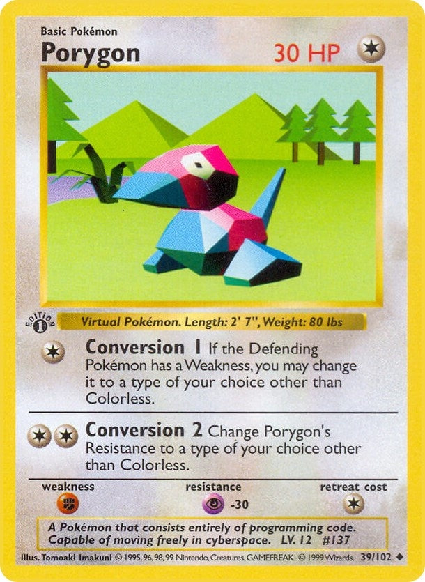 Image for Porygon (039/102) [Base Set (Shadowless)]