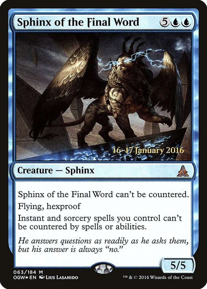 Image for Sphinx of the Final Word (63) [Prerelease Cards]