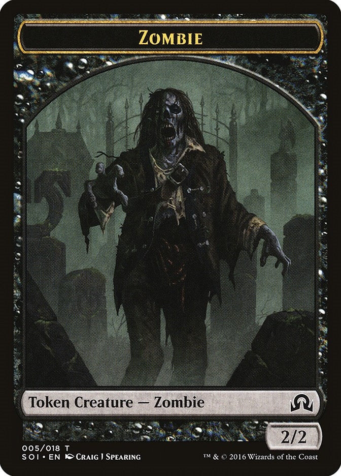 Image for Zombie Token (5) [Shadows over Innistrad]