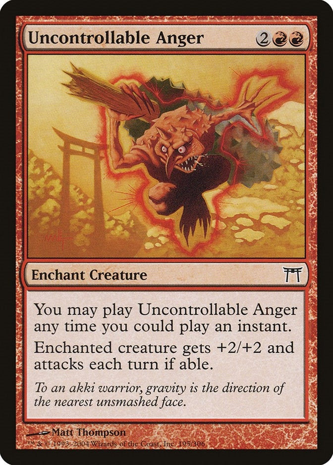 Image for Uncontrollable Anger (195) [Champions of Kamigawa]