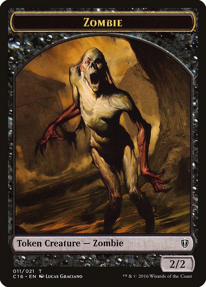 Image for Zombie // Worm Double-Sided Token (11 // 18) [Commander 2016]