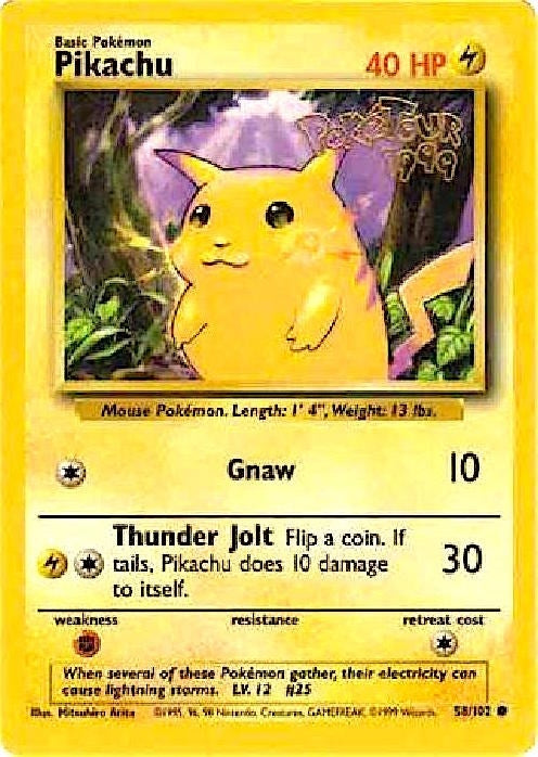 Pikachu - 58/102 (PokeTour 1999) (058/102) (Miscellaneous Cards & Products)