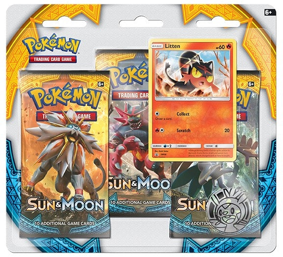 Image for Sun & Moon Base Set 3 Pack Blister [Litten] [SM Base Set]