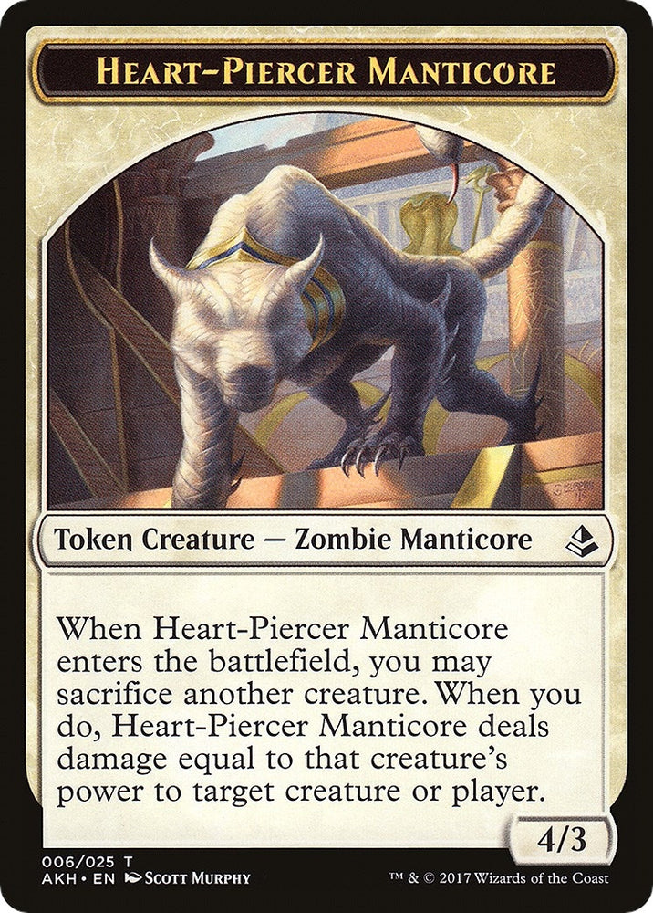 Image for Heart-Piercer Manticore // Warrior Double-Sided Token (6 // 17) [Amonkhet]