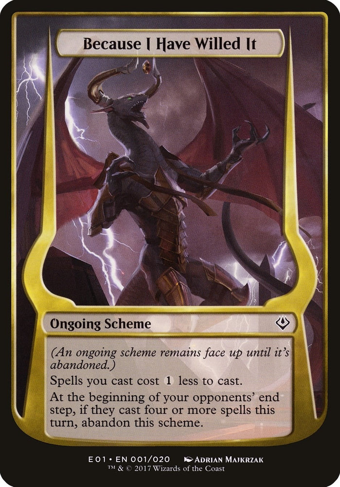 Image for Because I Have Willed It (Archenemy: Nicol Bolas) (1) [Oversize Cards]