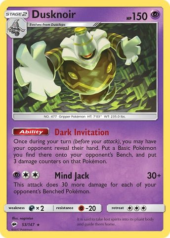 Image for Dusknoir (53/147) [SM - Burning Shadows]