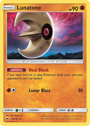Image for Lunatone (68/147) [SM - Burning Shadows]