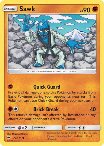 Image for Sawk (72/147) - Pokemon