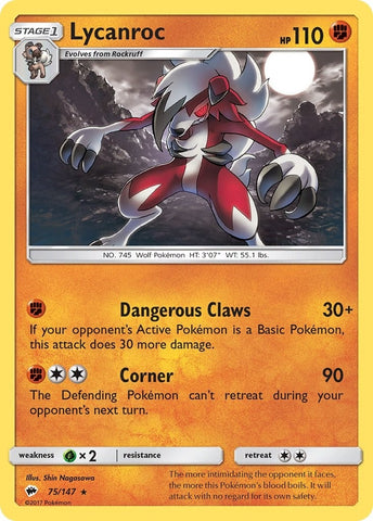 Image for Lycanroc (75) (75/147) [SM - Burning Shadows]