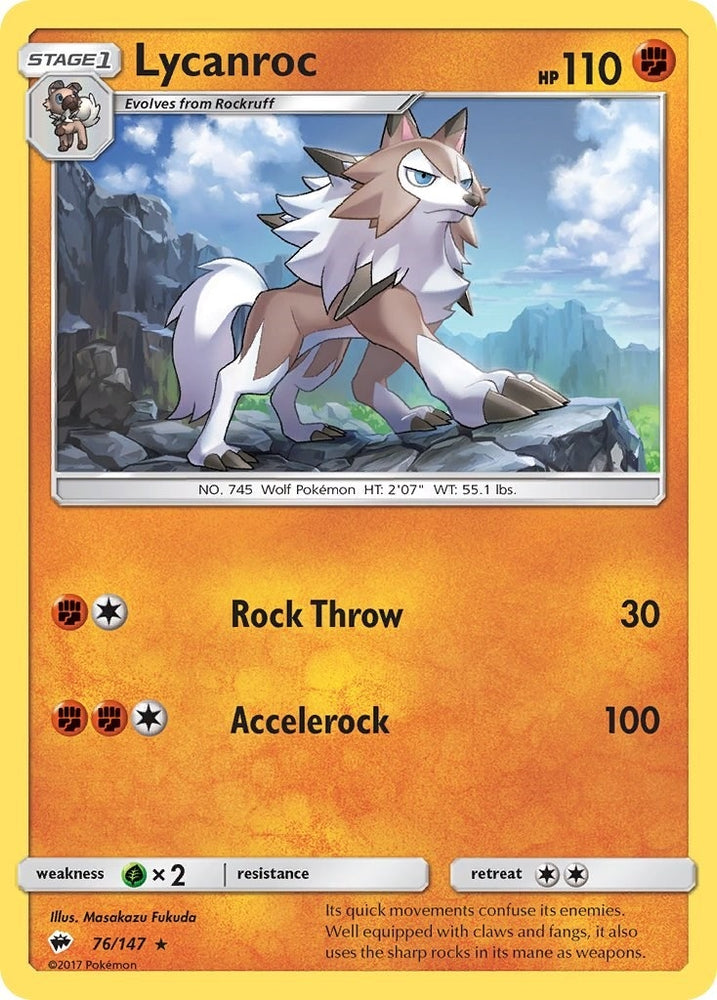Image for Lycanroc (76) (76/147) [SM - Burning Shadows]