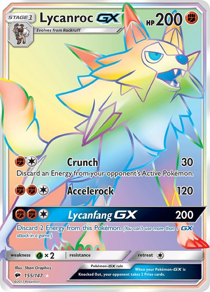 Image for Lycanroc GX (Secret) (155/147) [SM - Burning Shadows]
