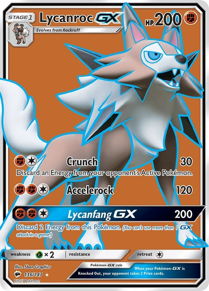 Image for Lycanroc GX (Full Art) (136/147) [SM - Burning Shadows]