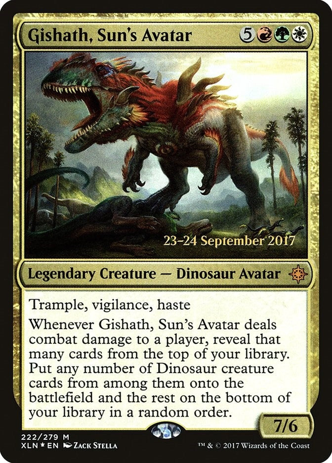 Image for Gishath, Sun's Avatar (XLN) (222) [Prerelease Cards]