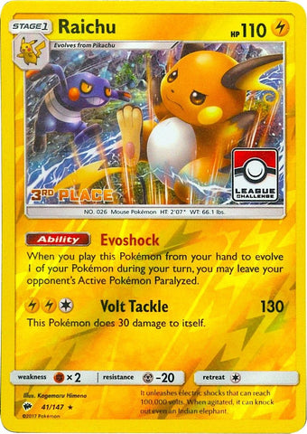 Image for Raichu (041/147) [League & Championship Cards]