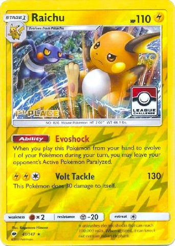 Image for Raichu - 41/147 (League Challenge) [1st Place] (041/147) - Pokemon