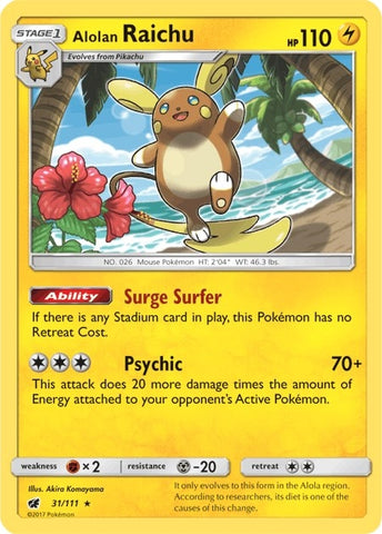 Image for Alolan Raichu (31/111) [SM - Crimson Invasion]