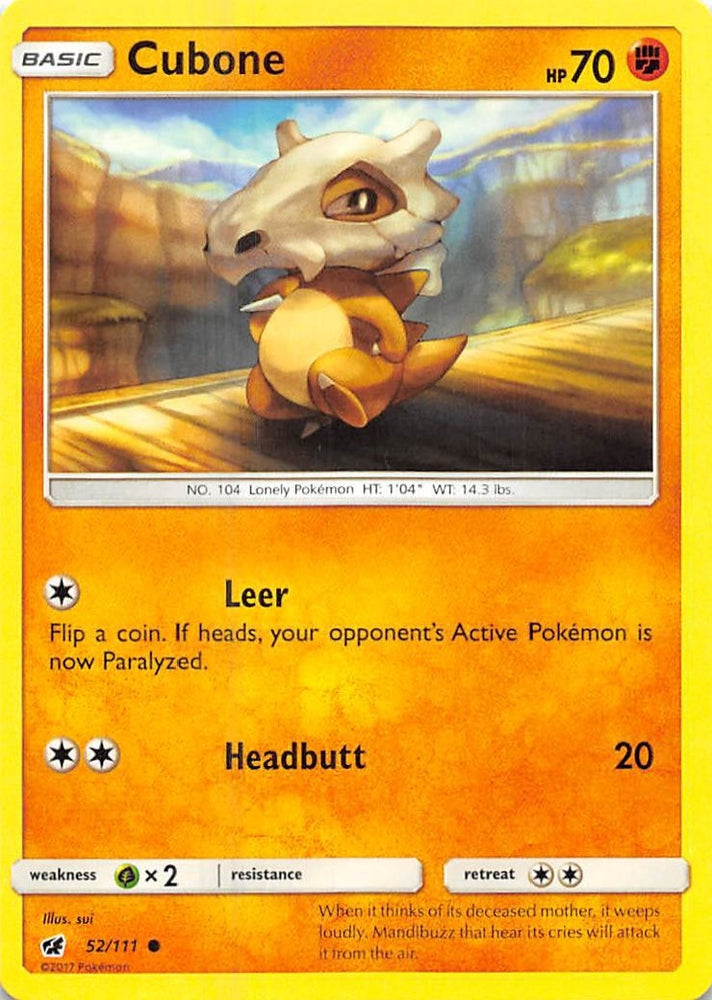 Image for Cubone (52/111) [SM - Crimson Invasion]