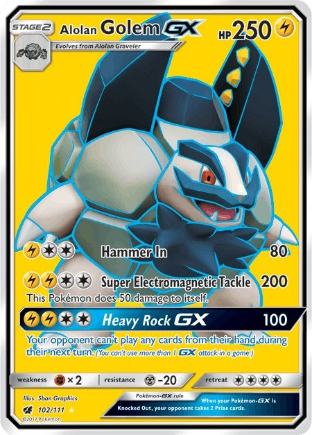 Image for Alolan Golem GX (Full Art) (102/111) [SM - Crimson Invasion]