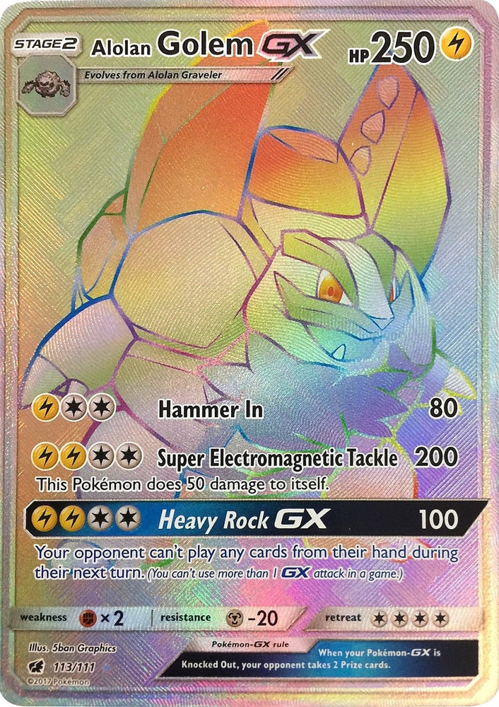 Image for Alolan Golem GX (Secret) (113/111) [SM - Crimson Invasion]