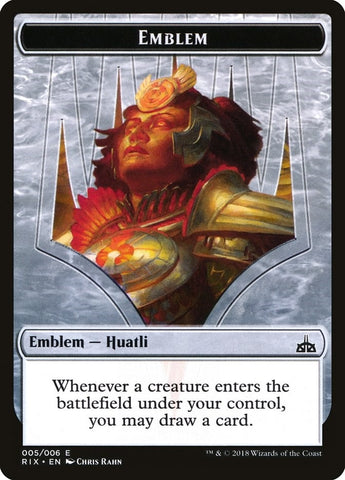 Image for Emblem - Huatli, Radiant Champion (5) [Rivals of Ixalan]