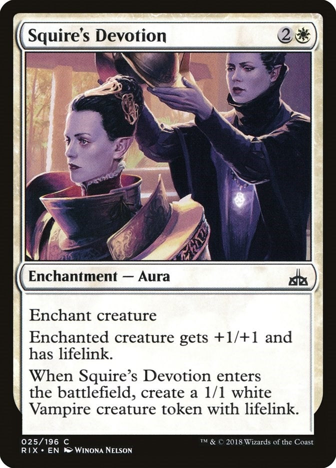 Image for Squire's Devotion (25) [Rivals of Ixalan]