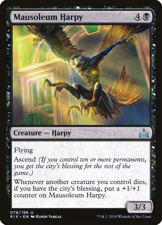 Image for Mausoleum Harpy (78) [Rivals of Ixalan]