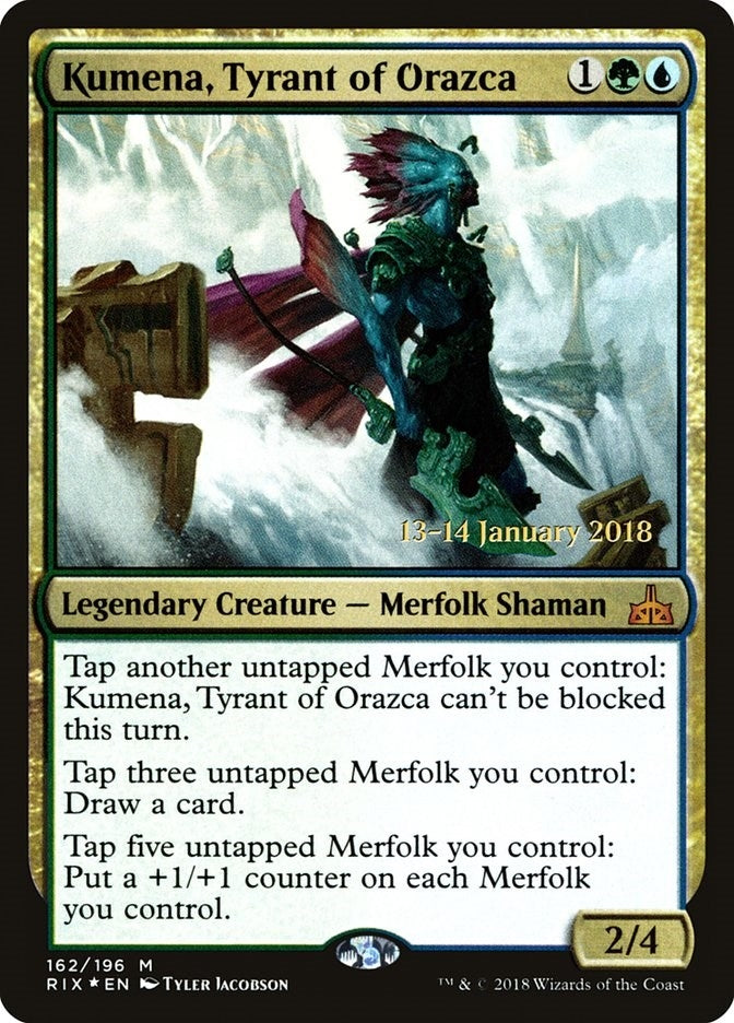 Image for Kumena, Tyrant of Orazca (162) [Prerelease Cards]