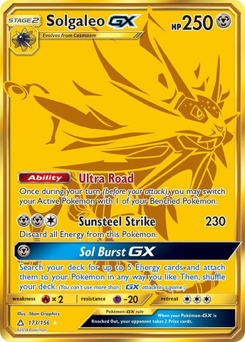 Image for Solgaleo GX (Secret Rare) (173/156) - Pokemon
