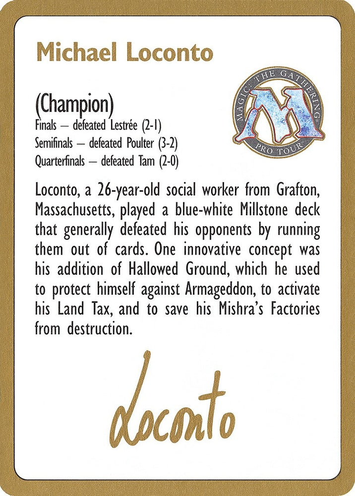 Image for 1996 Michael Loconto Biography Card [World Championship Decks]