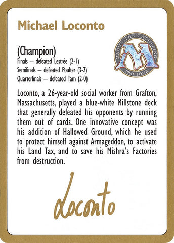 Image for 1996 Michael Loconto Biography Card [World Championship Decks]