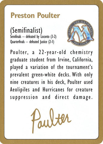 Image for 1996 Preston Poulter Biography Card [World Championship Decks]