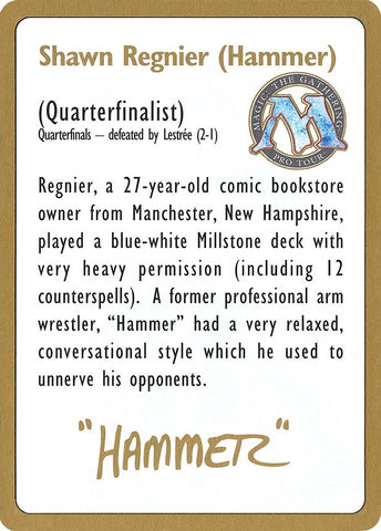 Image for 1996 Shawn "Hammer" Regnier Biography Card [World Championship Decks]
