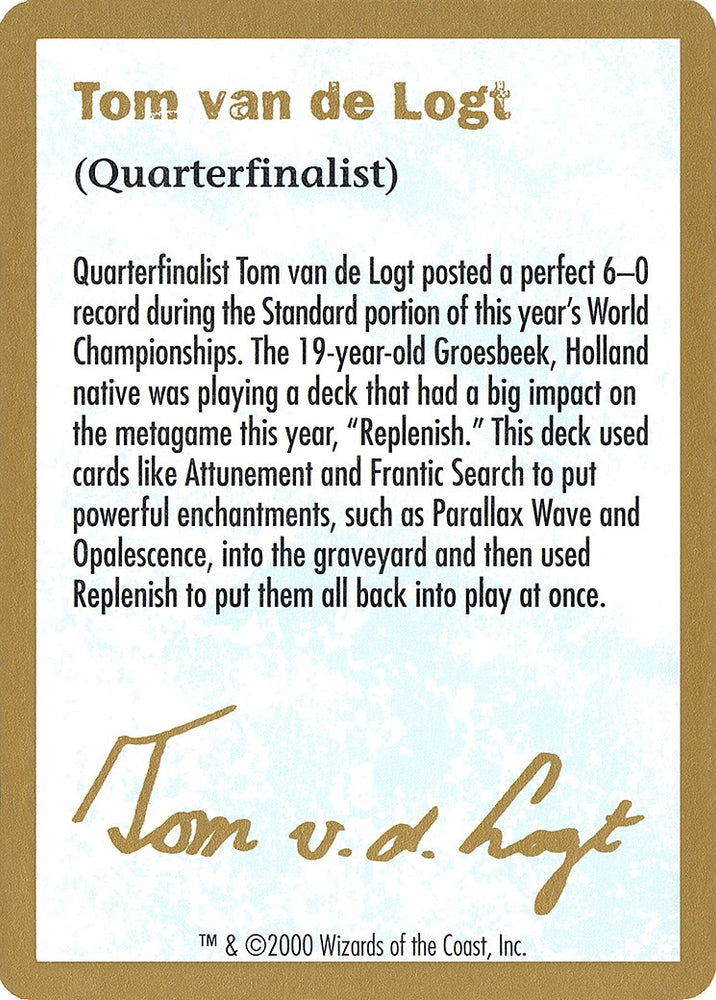 Image for 2000 Tom van de Logt Biography Card [World Championship Decks]