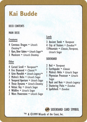 Image for 1999 Kai Budde Decklist Card [World Championship Decks]