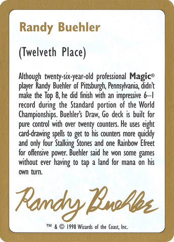Image for 1998 Randy Buehler Biography Card [World Championship Decks]