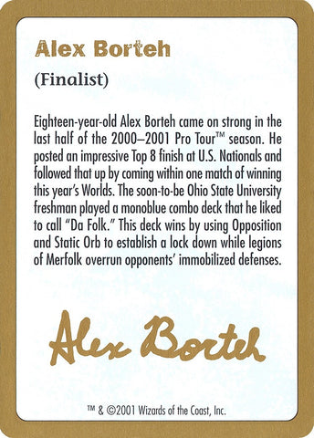 Image for 2001 Alex Borteh Biography Card [World Championship Decks]