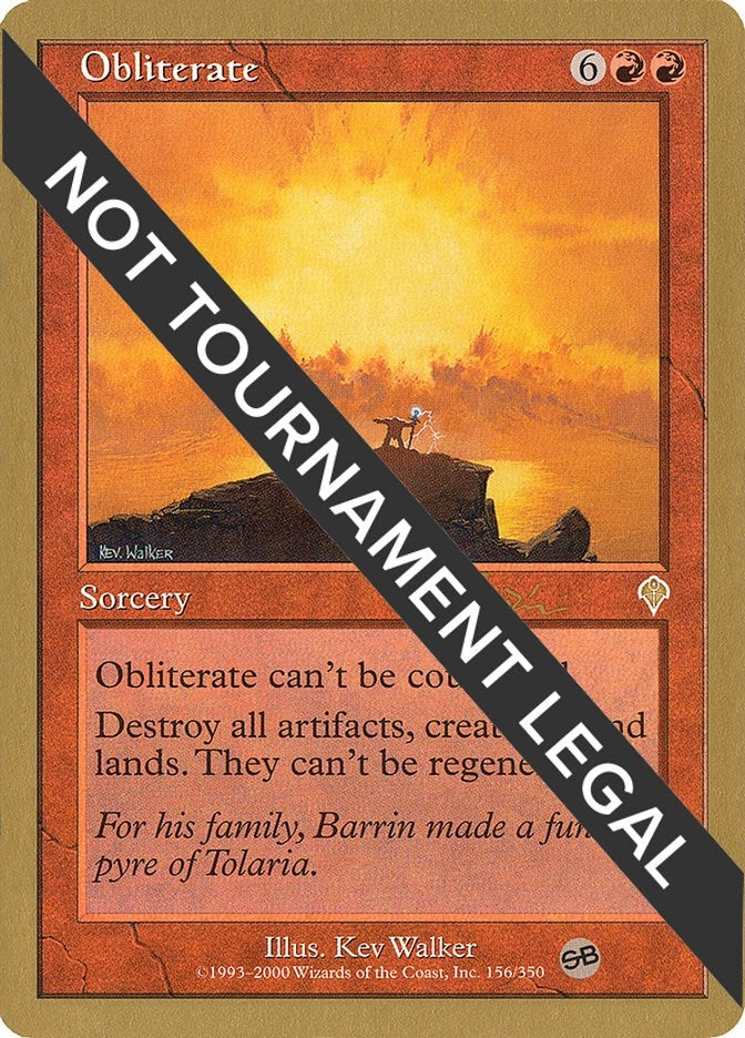 Image for Obliterate - 2001 Jan Tomcani (INV) (SB) [World Championship Decks]