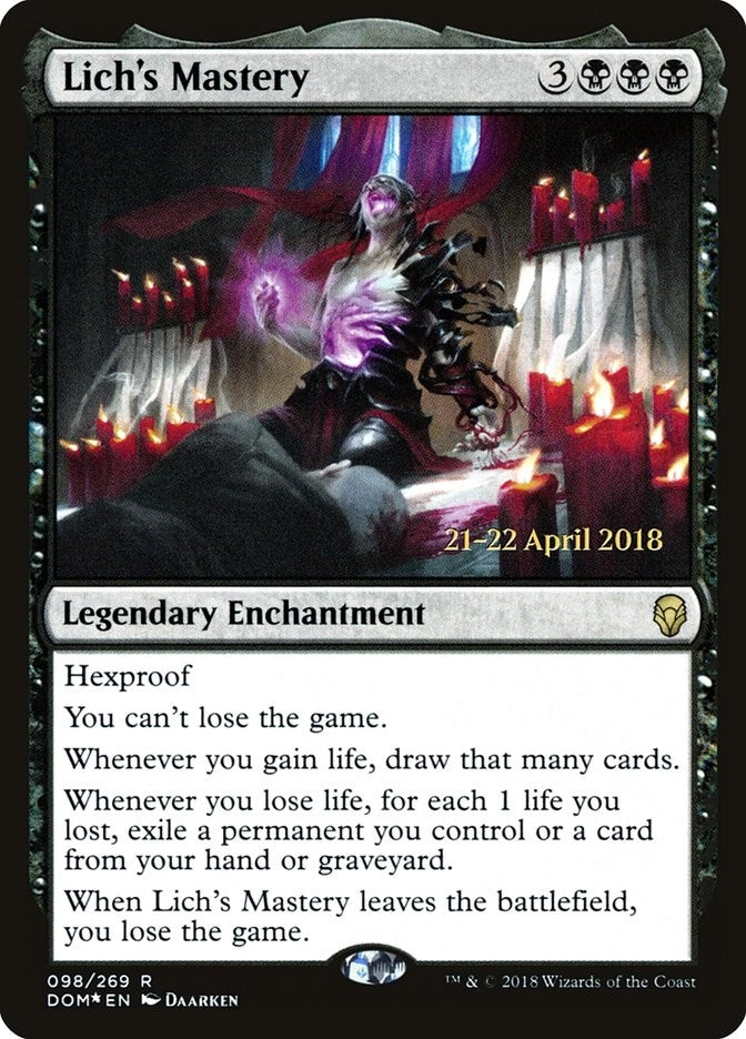 Image for Lich's Mastery (98) [Prerelease Cards]