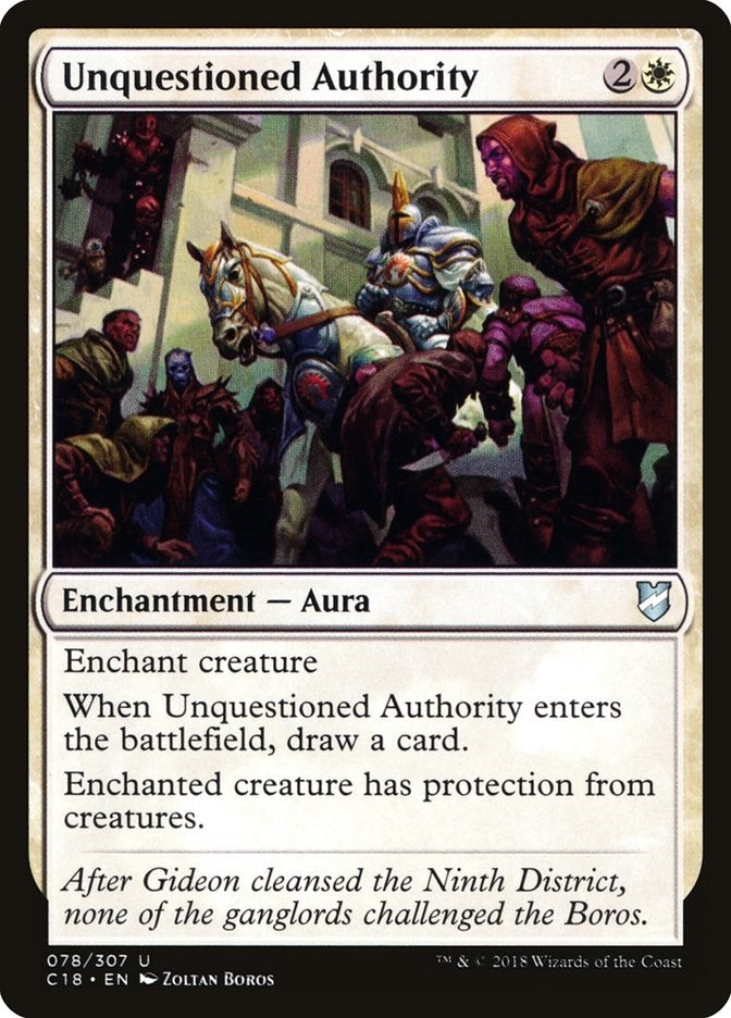 Image for Unquestioned Authority (78) [Commander 2018]