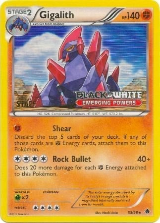 Image for Gigalith 53/98 (Prerelease) [Staff] (53/98) [Black and White Promos]